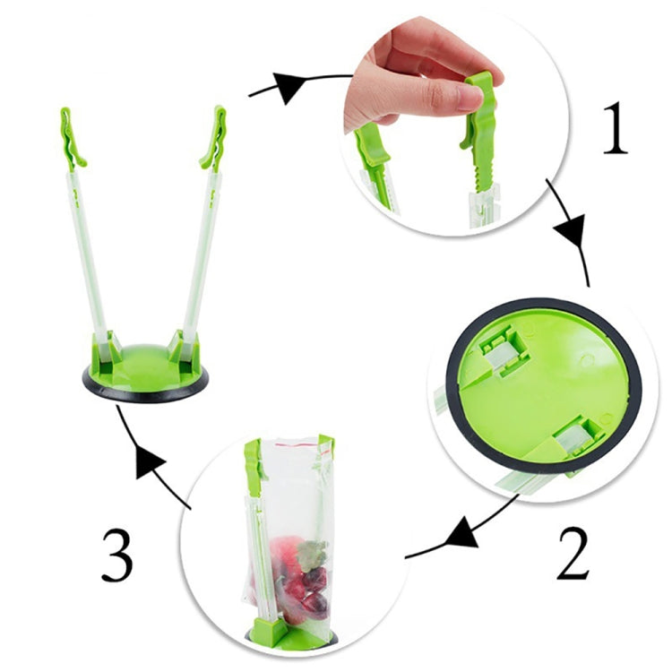 Supporto per rack baggy da 2 pezzi per borsa per la preparazione degli alimenti Borsa per congelatore in plastica Supporto per borsa con chiusura lampo, Green, Blue, Orange