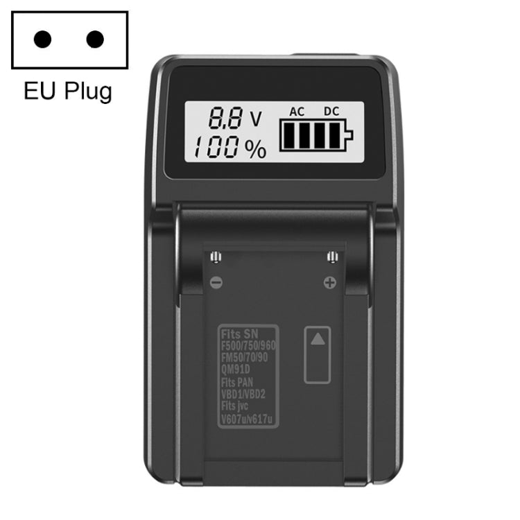 Caricabatteria per fotocamera con caricabatterie singolo LCD, spina europea