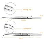 Pinzette per gioielli con diamanti con pinzette in acciaio inossidabile scanalate, specifiche:, Straight, Bending