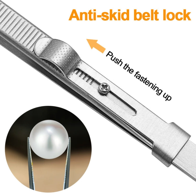 Pinzette per gioielli con diamanti con pinzette in acciaio inossidabile scanalate, specifiche:, Straight, Bending