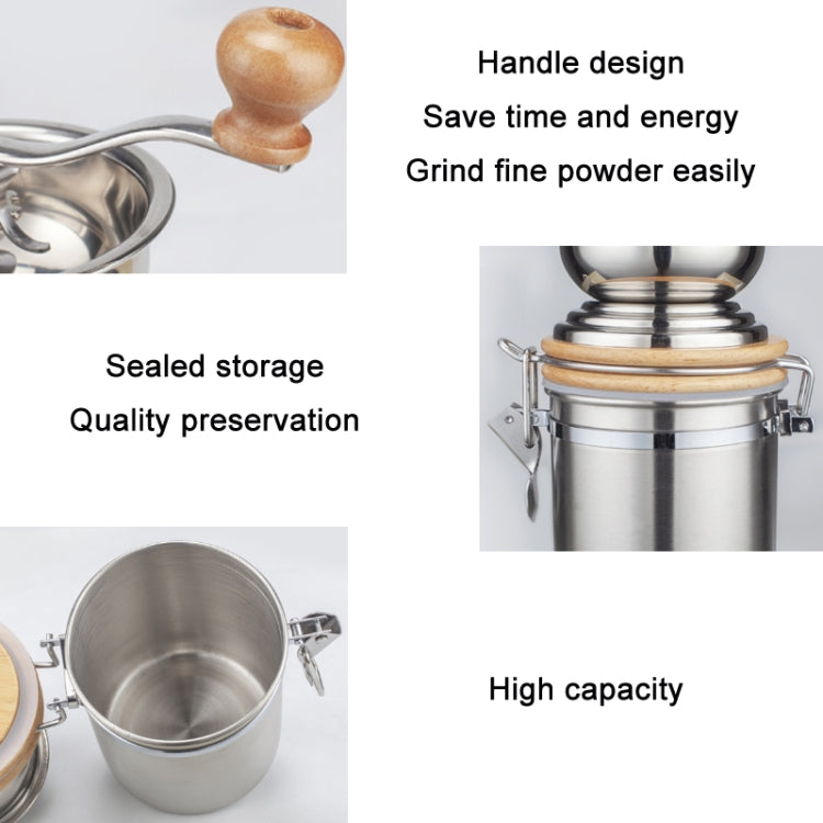 Macinacaffè a manovella in acciaio inossidabile per uso domestico, Hand Crank
