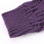 Inverno uomo e donna lavorato a maglia foglie jacquard in bicicletta caldi guanti di lana senza dita, Purple, Black, White, Jujube, Shallow Gray, Coffee, Deep Gray