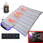 Sacco a pelo in cotone con riscaldamento elettrico USB Regolazione della temperatura a 3 velocità, (180+30)x75cm Blue, (180+30)x75cm Orange