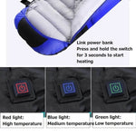 Sacco a pelo in cotone con riscaldamento elettrico USB Regolazione della temperatura a 3 velocità, (180+30)x75cm Blue, (180+30)x75cm Orange