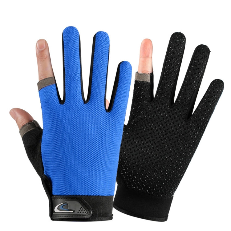 1 paio QX0008 Protezione solare per esterni Guanti da pesca a due dita esposti antiscivolo, Free Size