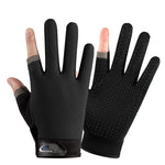 1 paio QX0008 Protezione solare per esterni Guanti da pesca a due dita esposti antiscivolo, Free Size