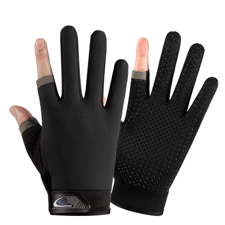 1 paio QX0008 Protezione solare per esterni Guanti da pesca a due dita esposti antiscivolo, Free Size