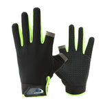 1 paio QX0008 Protezione solare per esterni Guanti da pesca a due dita esposti antiscivolo, Free Size