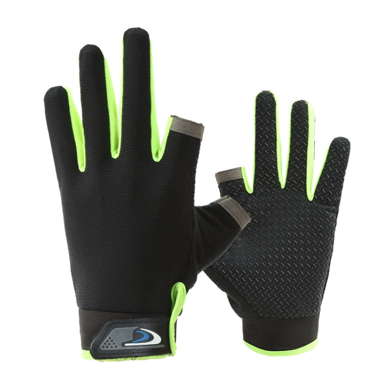 1 paio QX0008 Protezione solare per esterni Guanti da pesca a due dita esposti antiscivolo, Free Size