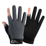 1 paio QX0008 Protezione solare per esterni Guanti da pesca a due dita esposti antiscivolo, Free Size