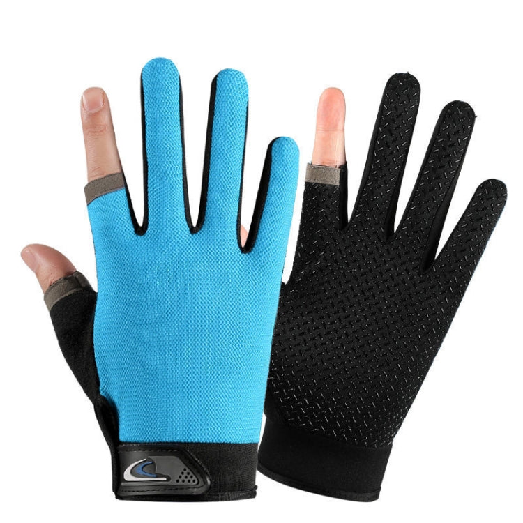 1 paio QX0008 Protezione solare per esterni Guanti da pesca a due dita esposti antiscivolo, Free Size