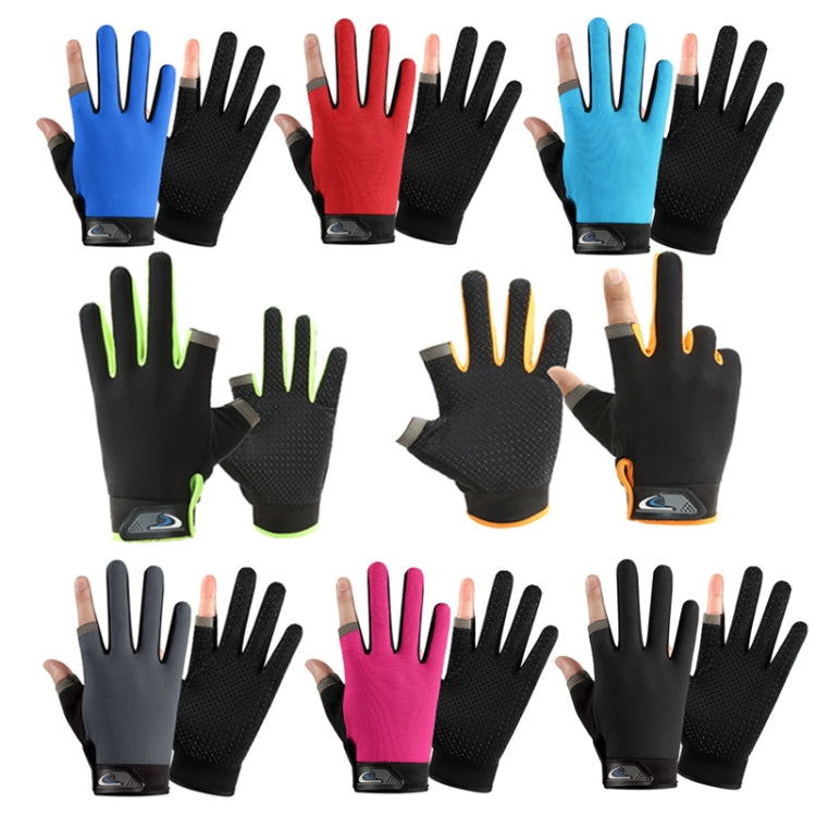 1 paio QX0008 Protezione solare per esterni Guanti da pesca a due dita esposti antiscivolo, Free Size