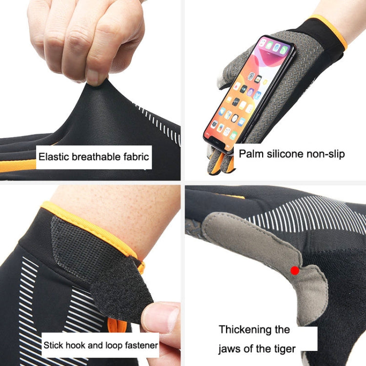 1 paio QX0002 Touch screen per protezione solare sportiva Guanti da ciclismo antiurto resistenti all'usura antiscivolo, L