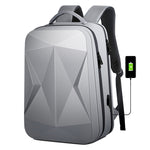 160 Zaino per laptop impermeabile in ABS di grande capacità con porta di ricarica USB, Light Grey, Black