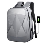 160 Zaino per laptop impermeabile in ABS di grande capacità con porta di ricarica USB, Light Grey, Black