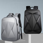 160 Zaino per laptop impermeabile in ABS di grande capacità con porta di ricarica USB, Light Grey, Black