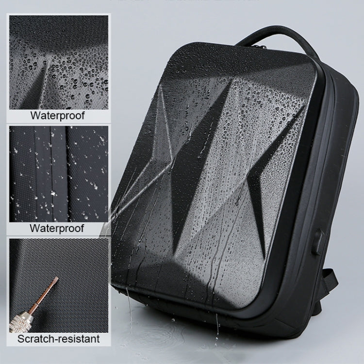 160 Zaino per laptop impermeabile in ABS di grande capacità con porta di ricarica USB, Light Grey, Black