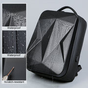 160 Zaino per laptop impermeabile in ABS di grande capacità con porta di ricarica USB, Light Grey, Black