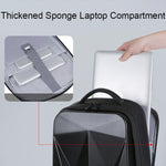 160 Zaino per laptop impermeabile in ABS di grande capacità con porta di ricarica USB, Light Grey, Black