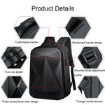 160 Zaino per laptop impermeabile in ABS di grande capacità con porta di ricarica USB, Light Grey, Black