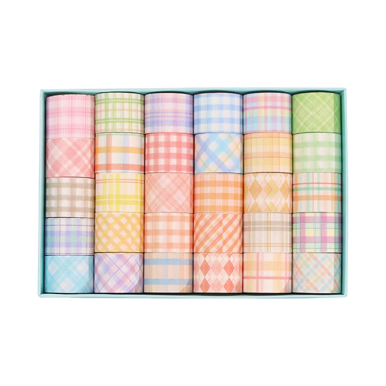 Piccolo set di nastri per account a mano della serie Fresh Lattice Salt, 60 Rolls 1.5cm x 2m, 30 Rolls 3cm x 2m