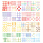 Piccolo set di nastri per account a mano della serie Fresh Lattice Salt, 60 Rolls 1.5cm x 2m, 30 Rolls 3cm x 2m