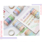 Piccolo set di nastri per account a mano della serie Fresh Lattice Salt, 60 Rolls 1.5cm x 2m, 30 Rolls 3cm x 2m