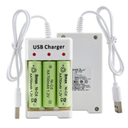 4 PZ BMAX B-03 Caricabatterie NiMH a 3 slot Caricabatterie USB per batterie AA/AAA, 3 Slot USB(White)