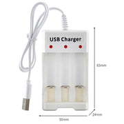 4 PZ BMAX B-03 Caricabatterie NiMH a 3 slot Caricabatterie USB per batterie AA/AAA, 3 Slot USB(White)