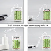 4 PZ BMAX B-03 Caricabatterie NiMH a 3 slot Caricabatterie USB per batterie AA/AAA, 3 Slot USB(White)