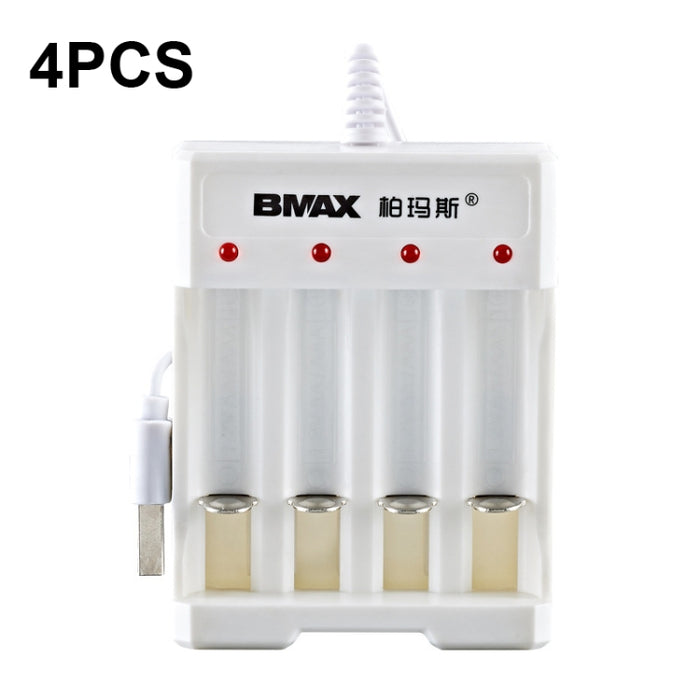 4 batterie BMAX B-04 AAA/AA 1,2 V Caricatore USB a 4 slot, 4 Slot USB(White)