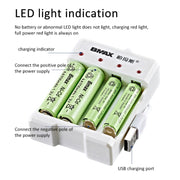 4 batterie BMAX B-04 AAA/AA 1,2 V Caricatore USB a 4 slot, 4 Slot USB(White)