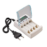 Sedile di ricarica per batterie AA/AAA indipendente a 4 slot BMAX, 4 Slot EU Plug(White)