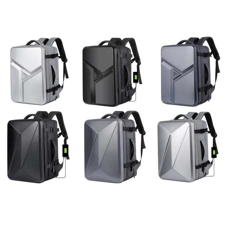 Zaino rigido espandibile impermeabile di grande capacità con foro di ricarica USB, 161 Light Grey, 161 Black, 161 Dark Gray, 162 Black, 162 Deep Gray, 162 Light Gray