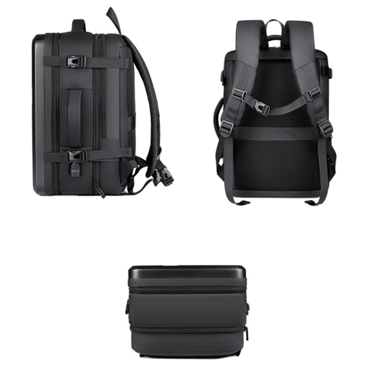Zaino rigido espandibile impermeabile di grande capacità con foro di ricarica USB, 161 Light Grey, 161 Black, 161 Dark Gray, 162 Black, 162 Deep Gray, 162 Light Gray