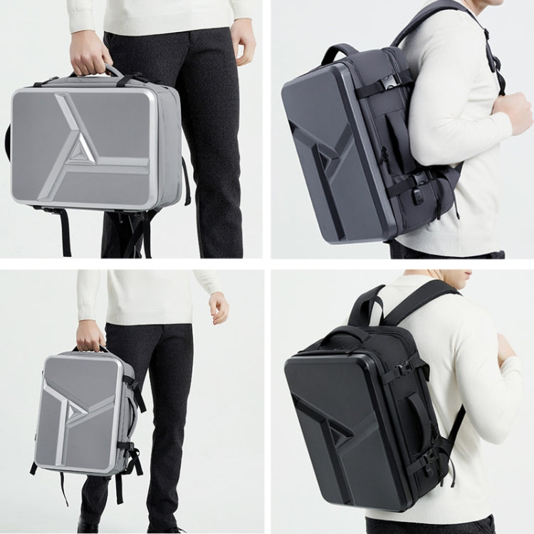 Zaino rigido espandibile impermeabile di grande capacità con foro di ricarica USB, 161 Light Grey, 161 Black, 161 Dark Gray, 162 Black, 162 Deep Gray, 162 Light Gray
