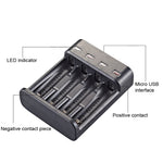 Caricabatterie USB 4 slot per batterie AA/AAA 1.2V