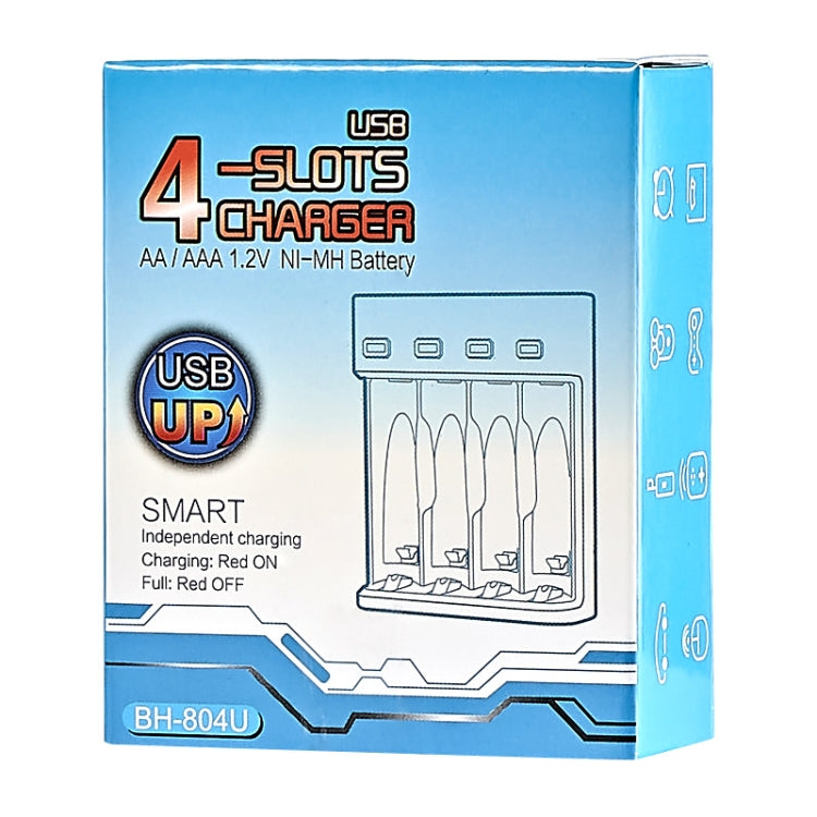 Caricabatterie USB 4 slot per batterie AA/AAA 1.2V