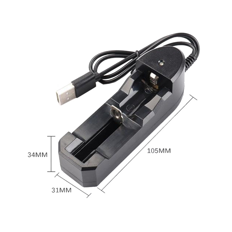Caricatore USB singolo per batterie al litio 18650