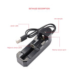 Caricatore USB singolo per batterie al litio 18650