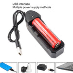 Caricatore USB singolo per batterie al litio 18650