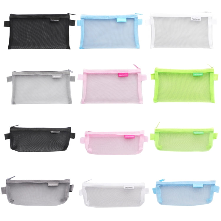 10PCS Hechooses D033 Borsa per penna portatile per esami in rete trasparente, stile:, Square (Black), Square (White), Square (Gray), Square (Pink), Square (Blue), Square (Green), Triangle (Black), Triangle (White), Triangle (Gray), Triangle (Pink)     ...