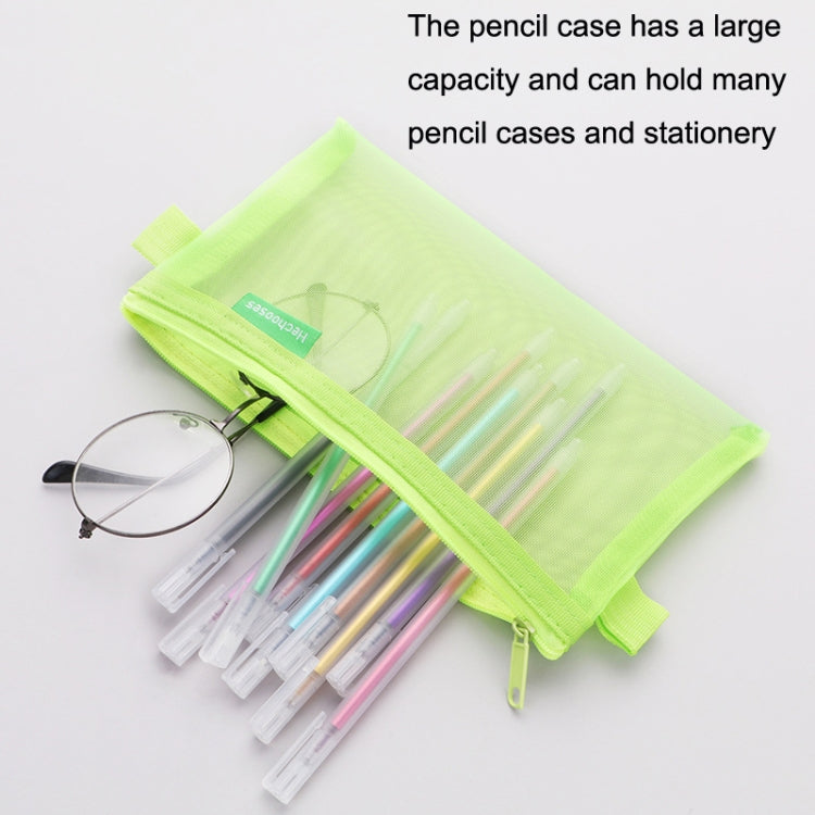 10PCS Hechooses D033 Borsa per penna portatile per esami in rete trasparente, stile:, Square (Black), Square (White), Square (Gray), Square (Pink), Square (Blue), Square (Green), Triangle (Black), Triangle (White), Triangle (Gray), Triangle (Pink)     ...