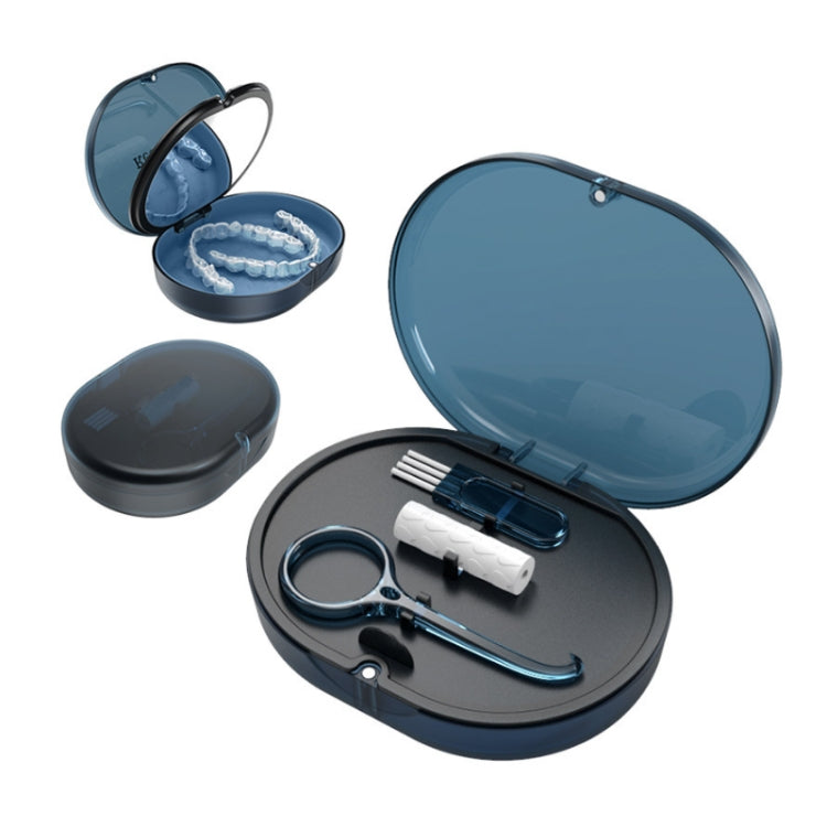Supporto magnetico per bretelle Beauty Mirror Storage Box con colla da masticare, Black, Navy