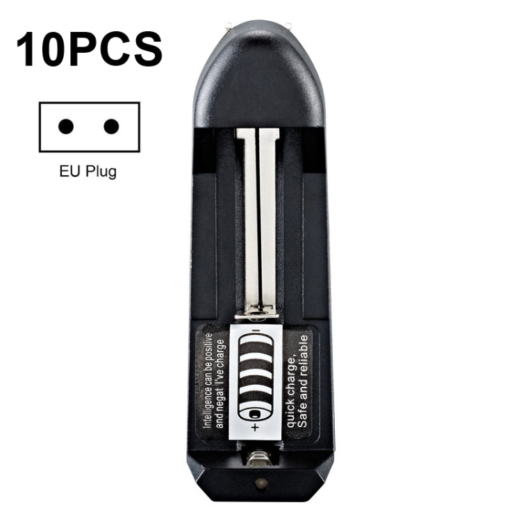 10 PCS Alimentatore a inserimento diretto a slot singolo BMAX 18650 Caricabatteria al litio, Single Slot EU Plug(Black), Single Slot US Plug(Black)