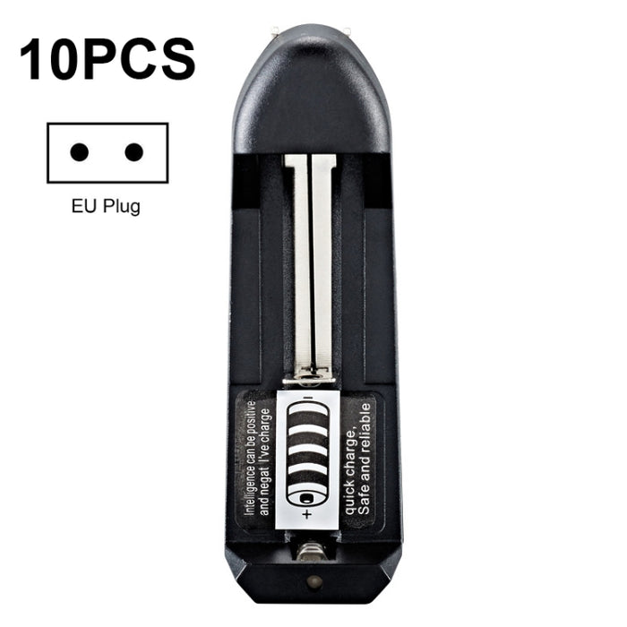 10 PCS Alimentatore a inserimento diretto a slot singolo BMAX 18650 Caricabatteria al litio, Single Slot EU Plug(Black), Single Slot US Plug(Black)