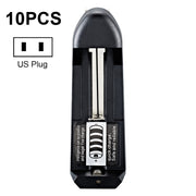 10 PCS Alimentatore a inserimento diretto a slot singolo BMAX 18650 Caricabatteria al litio, Single Slot EU Plug(Black), Single Slot US Plug(Black)