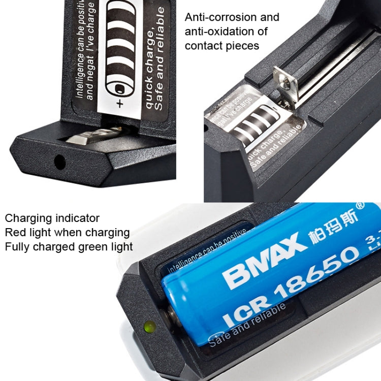 Caricabatterie singolo slot BMAX 18650 EU/US Plug