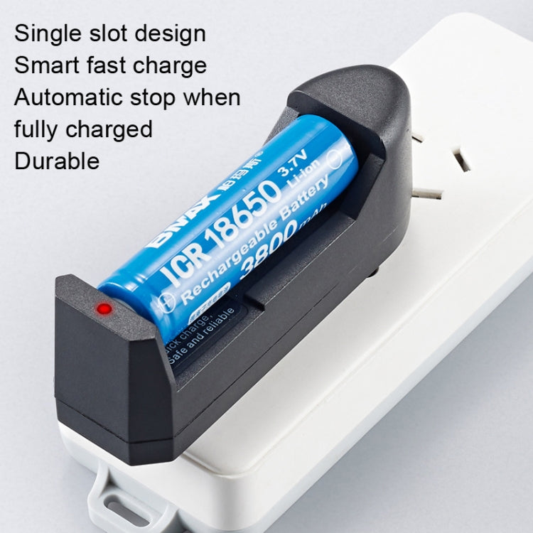 10 PCS Alimentatore a inserimento diretto a slot singolo BMAX 18650 Caricabatteria al litio, Single Slot EU Plug(Black), Single Slot US Plug(Black)