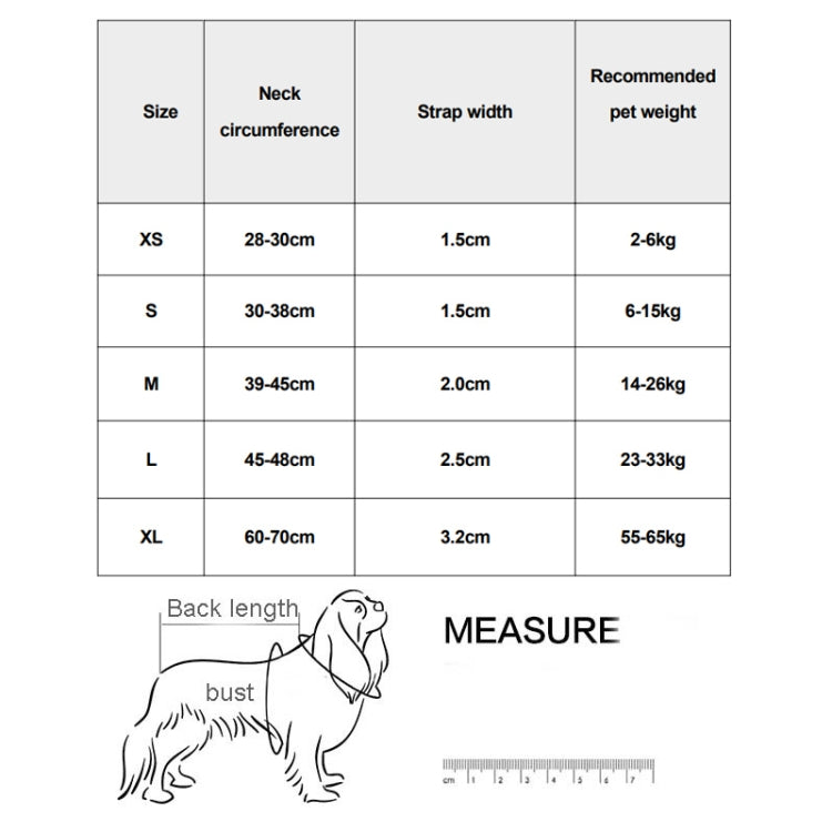 Collare per cani a rete a nido d'ape Collare per collo Collare anti-strangolamento riflettente traspirante, XS, S, M